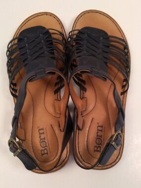 Born navy blue  Strappy Leather Gladiator Sandals